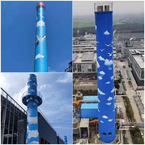 高空寫字-風電塔筒寫字美化